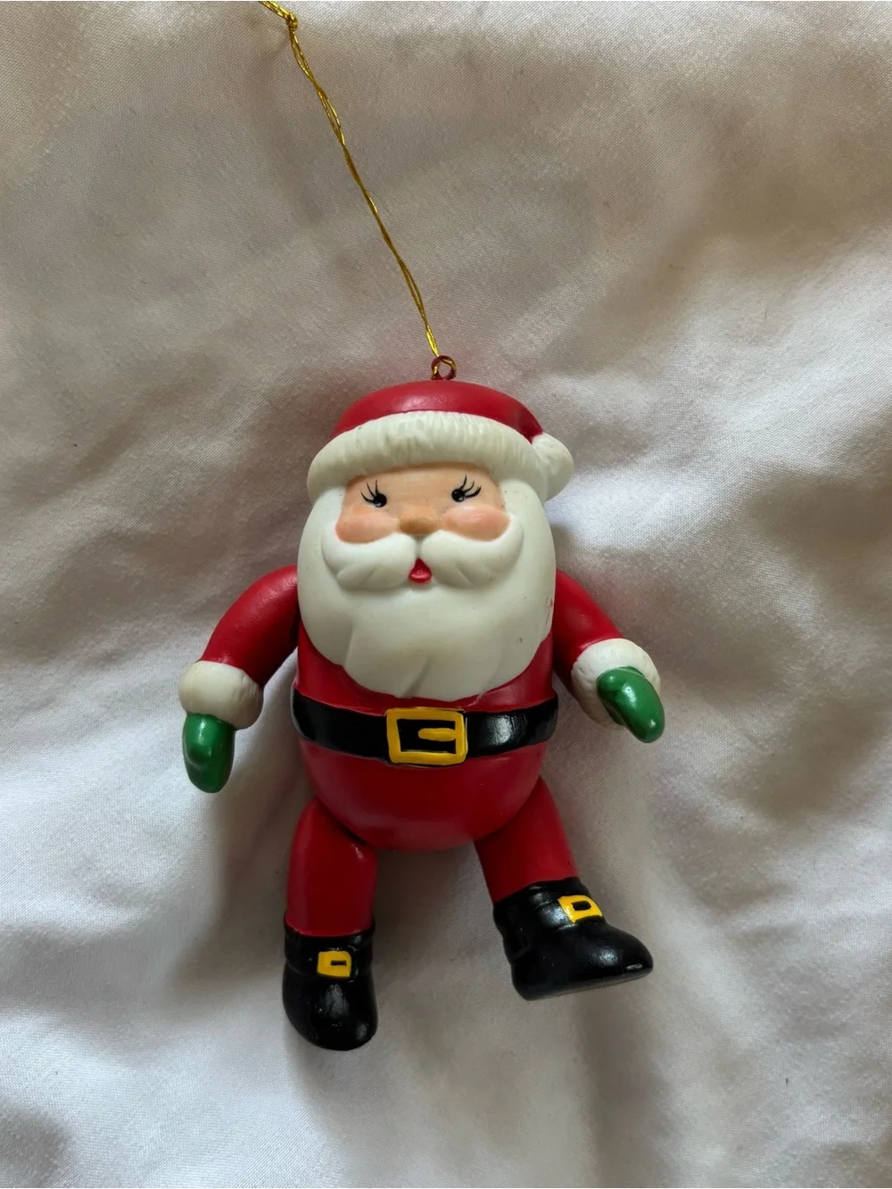 Vintage Avon Red Santa Claus Action Jointed Porcelain-Ceramic Ornament